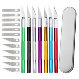 Colourful Aluminium Alloy Handle Replacement Blades Carving Utility Knife Sculpture Metal Cutter for DIY Hand Tools Unpack Pack