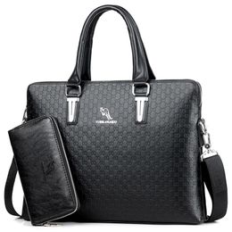 Кенгуру знаменитый бренд мужской портфельказы кожаная сумочка Винтажный портфель для ноутбука для A4 Документ с плечами сумка мужская рабочая сумка CJ19120 207E