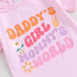 Clothing Sets Born Baby Girls Clothes Daddy S Girl Mommy World Short Sleeve Romper Floral Shorts Summer Outfits