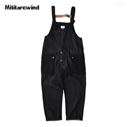 Men's Jeans Tooling Work Denim Overalls Men Fashion Hip Hop Amekaji Style Multi-pockets Trousers American Casual Cargo Pants