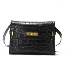 Shoulder Bags Women's 2024 Luxury Designer Crocodile Grain Brand Handbags Soft Leather High Quality Crossbody Bag For Ladies