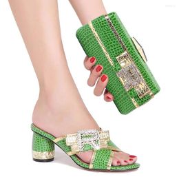 Slippers Italian Women Shoes And Bags Set To Match Nigerian Party Dress Sandals With Purse High Heel Matching Clutch 2024