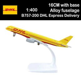 Aircraft Modle 16CM 1 400 Boeing B757-200 DHL Express Airlines Base Alloy Aircraft Showcase Adult Collection Toys S2452204