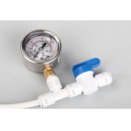 0-1MPa RO Water Pressure Gauge Household kitchen Tap Water Purifier Test Pressure Relief Gauge Regulator 1/4"Pipe Hose 1/2"Thread