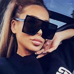 Sunglasses 2023 Vintage Square Sunglasses for Women - Designer Oversized Frames with Flat Top Big and Bold Style UV400 Protection 2719