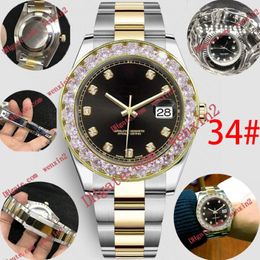 Huge diamond men watch Scallops dial Mechanica automatic 43mm High Quality steel swimming waterproof sports Style Classic black gold Wr 221W