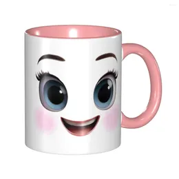 Mugs 3D Funny Face Novelty Cute Cartoon Girl Coffee Cup Gifts For Women Men