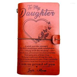 To My Daughter Leather Journal From 7.88X4.7Inch Embossed Vintage Refillable Writing For Christmas Birthdays