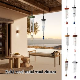 Mini Metal Wind Chime Aluminium Pipe Rod Wood Hanging Wind Chimes Room Ornament Outdoor Indoor Home car decor Pendant