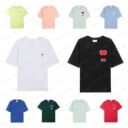 Mens women T shirts Designer short sleeve Summer Fashion brand leisure loose tide High quality Cottons heart print Luxurys tops Clothing Size S-XL