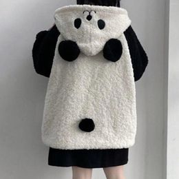 Women's Jackets Winter Jacket Women Japanese Lolita Fleece Thickened Warm Coat Girl Soft Kawaii Panda Hat Plush White Teen Girls Outwear