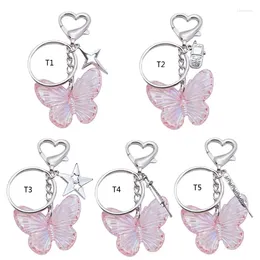 Keychains Lovely Butterfly Keychain Girl Book Bag Pendant Ornament DIY Key Chains Keyring Accessories Jewelry For Ladies 97QE