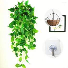 Decorative Flowers Artificial Green Vine Leaves Ratten Hanging Ivy Fake Wedding Home Garden Decoration Seaweed Grape Decor