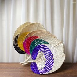 Decorative Figurines 1 Pcs Handmade Straw Woven Fans Craft Summer Cooling Fan Bamboo Palm Leaf Hand-woven Hand Home Wedding Decoration