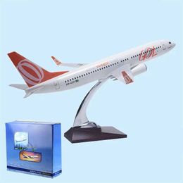 Aircraft Modle 40cm 737 B737 GOL Brazil airlines VOEGOL 1/100 scale Aeroplane model toys aircraft diecast resin plane gifts for kids Y240522