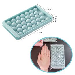 33 Ice Ball Hockey Mould Frozen Whiskey Cocktail Mini Ball Maker Mould Round Ice Cube Mould with Lid Ice Tray Box Kitchen Tools