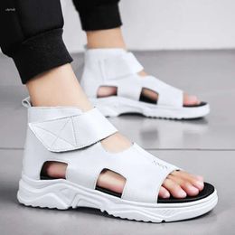 Fashion Sandals Summer High Leather Mens top Platform Show Male Slippers Ankle Beach Shoes Outdoor S ecb