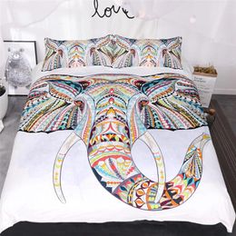 Bedding Sets CAMMITEVER Elephant Set Cartoon Animal Print For Kids Duvet Cover With Pillowcases Single Bed Home Textiles