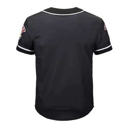 Baseball Jersey Men Stripe Short Sleeve Street Shirts Black White Sport Shirt AD2002 5cf60