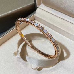 High luxury brand jewelry designed bracelet White Snake Bracelet Agate Womens Style New Fashionable with Original logo bulgarly