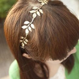 Hair Clips Elegant Elastic Golden Hollow Woman Band Headwear Leaf Accessories