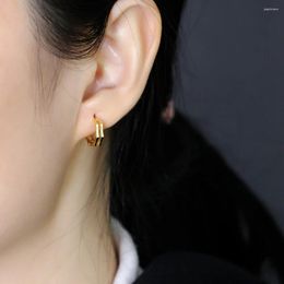 Hoop Earrings 925 Sterling Silver Earring Fashion Geometric Hollow Double Layer Circle Wavefront Ear Ring Bone Wild Women Girl Jewelry