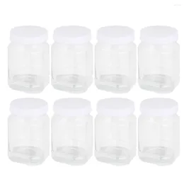 Storage Bottles 8 Pcs Clear Container Lid Dry Food Containers Cereal Bottle Tank Plastic