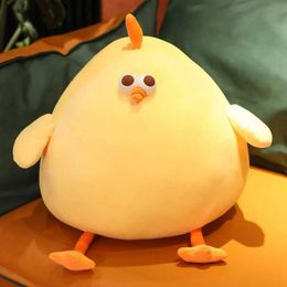 Plush Dolls 25cm-65cm Fat New Funny Cross Eyes Chick Plush Doll Stuffed Toys for Chicken Rooster Cock Wedding Birthday Gifts H240521 H20B