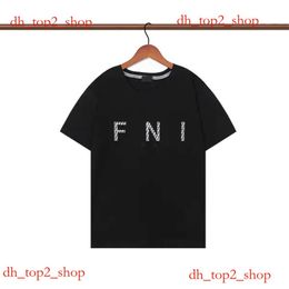 Fendidesigner Shirt Shirt Brand Fen Home Short T-shirt 2023 New Double F Loose Version of Fashion Big Logo Men and Women with the Same Fen 2186