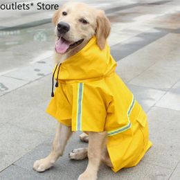 Dog Apparel Waterproof Puppy Big Hooded Raincoat For Small Large Dogs Reflective Pet Clothes Labrador Golden Retriever Rain Coats