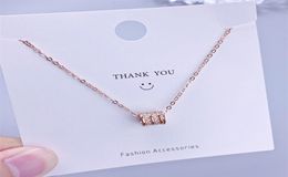 Small Waist Round Pendant Necklaces For Women Girls Elegant Short Clavicle Chain 925 Sterling Silver Jewelry Zircon Choker3635050