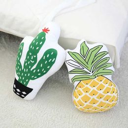 Plush Pillows Cushions Lovely Fruit Pineapple Cactus Plush Pillow Stuffed Soft Cartoon Plants Dolls Cushion Toys Kawaii Gift for Nordic Kids Bed Room H240521