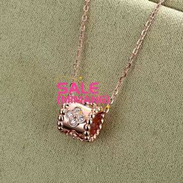 Original 1to1 Van C-A High version s925 silver kaleidoscope necklace female fan family four leaf clover 18K rose gold small barbarian waist pendant collarbone WHTL