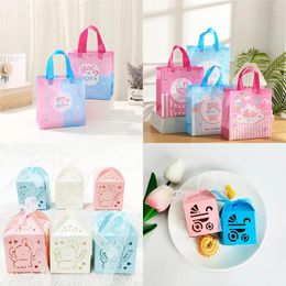 Gift Wrap Gender Reveal Bags Boy Or Girl Candy Boxes Pink Blue Cookie Packaging Tote Pouch Baby Shower