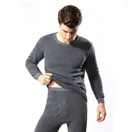 Men's Thermal Underwear 2Pcs Winter Warm Men Cotton Sets Long Johns Tops Bottom Wear 3 Colors