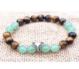 MG0756 Elephant Charm Bracelet A Grade Tigers Eye Energy Bracelet Natural Green Aventurine Beaded Bracelet Womens Gift5080777