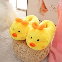 Slippers Warm Cute Indoor Comfortable Women's Flip Flop Non-slip Winter Shoes Floor Flat Cartoon EU36-43 Gifts Yellow