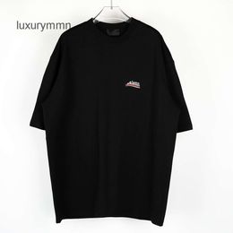 designer T-shirts Balenciigas Hoodies Men's Sweatshirts B embroidered Cola Paris Band Black Loose short sleeve T-shirt for men and women J0NU