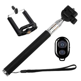 Selfie Monopods Self portrait stick for mobile smartphones tripod Bluetooth compatible stick with remote control shutter tripod with phone clip holder d240522