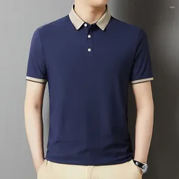 Men's Polos Polo Shirt Men 2024 Summer High Quality Solid Colour Cotton Short Sleeve Business Casual Full Size M-4XL