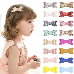 mini glitter baby Bowknot hairclip kids gilrs sweet cute Barrettes infant sequins bows hairpins