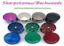 100positive feedback High Quality Sharpstone Backwoods Dry Herb Tobacco Big Metal Grinders 40505563mm Zinc Alloy 3types 4Layer5439558