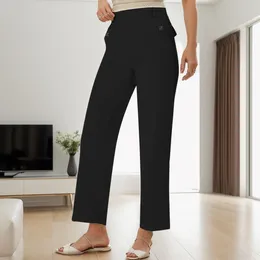 Women's Pants Fashion High Waist Women Micro Flared Solid Color Casual Slim Fit Slimming Office Lady Streetwear Trousers