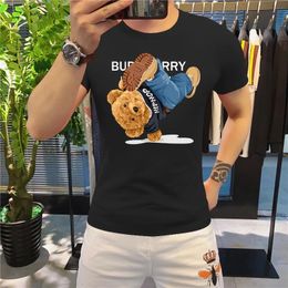 Luxury Harajuku Cute Bear Print Mans T-shirt Fashion Gothic O-neck Tshirt Tops Casual Female Clothing Short Sleeve T Shirt 240521