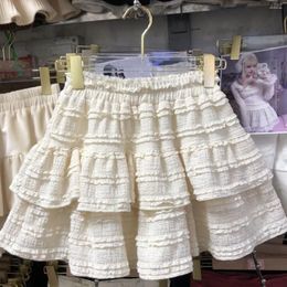 Skirts 2024 Younger Spring Style Sweet Ballet Soft Girl Lace Tiered Skirt Women's Design Sense Niche Puffy Short