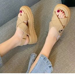 Women 2024 Sandals Platform Fashion Flats Summer Slippers Casual Shoes Walking Slingback Flip Flops Dress Bea 92b