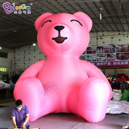Simulerad tecknad filmställning, rosa björngasmodell, marknadsföring av köpcentrum, dekoration, atriumuppblåsbara rekvisita