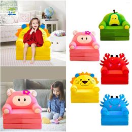 Pillow Plush Foldable Kids Sofa Backrest Armchair 2 In 1 Children Cute Cartoon Lazy Flip Open Bed