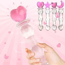 Love Fairy Stick Crystal Glass False Penis Beads Anal Plug Butt Plug Sexual Toys 240516