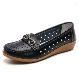 Casual Shoes Summer Women's Loafer Ladies Breathable Hollow Flats Office Slip-on Moccasins Zapatos Mujer Fashion Plus Size